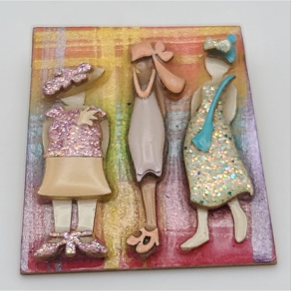 Signed Woman pins by Lucinda brooch pin